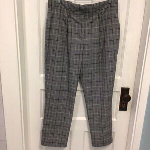 LIZ Claiborne plaid trousers. High waisted with pleats and tapered leg